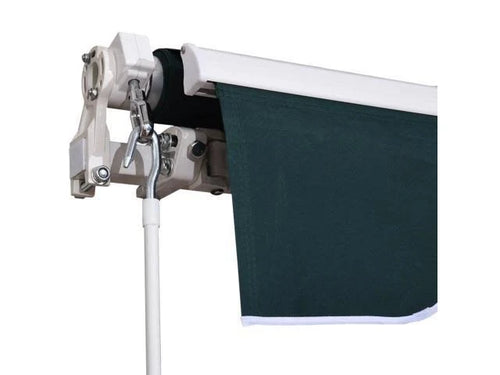 13x8 Feet Manual Retractable Patio Awning Canopy, Green U270735