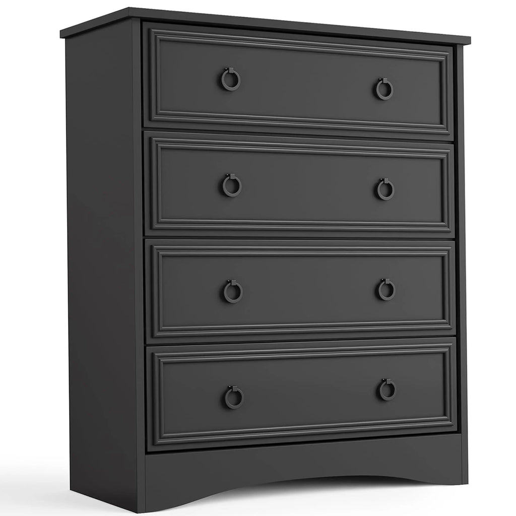 4 Drawer Gray Wood Dresser V9871