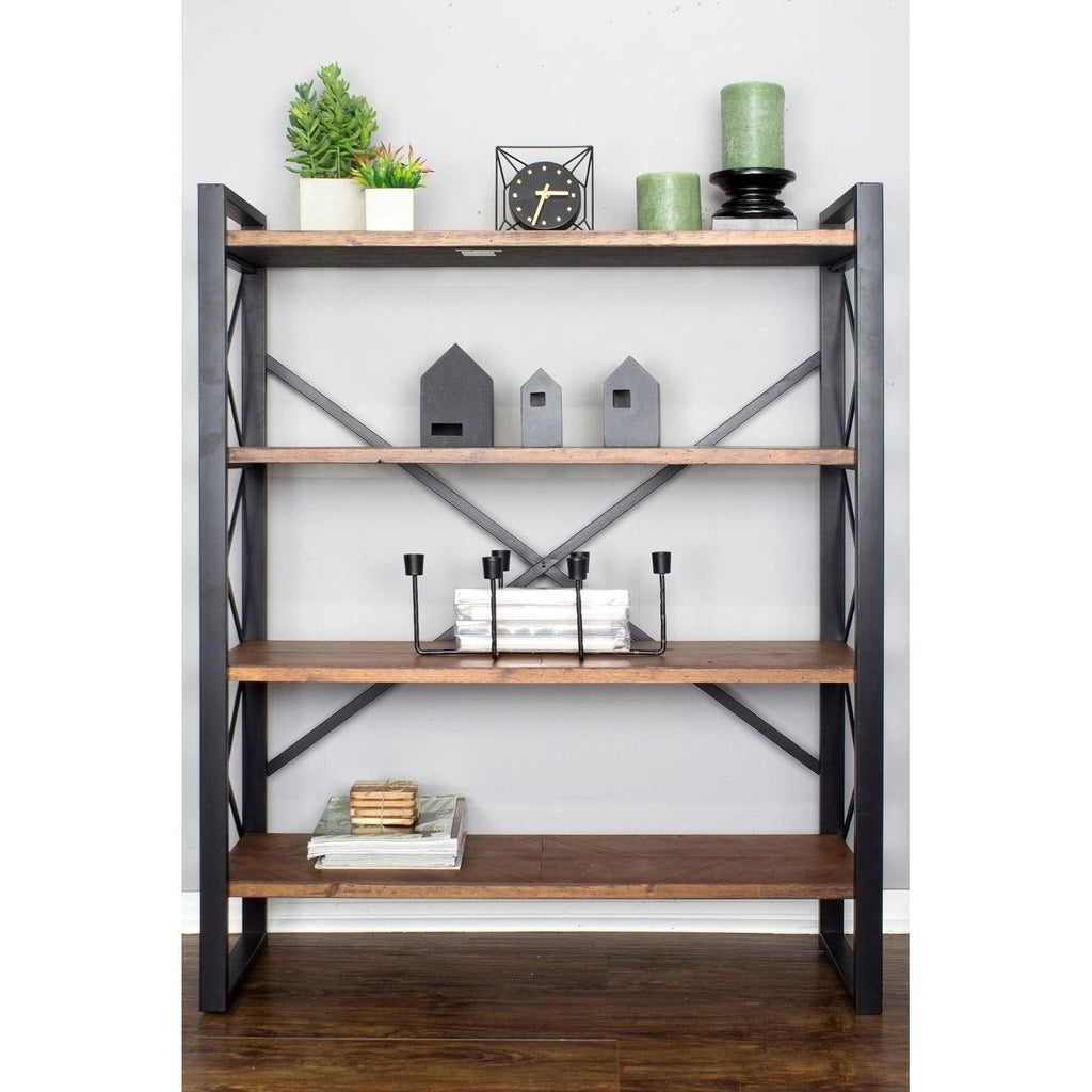 Grey 4 Shelf Standard Bookcase I524