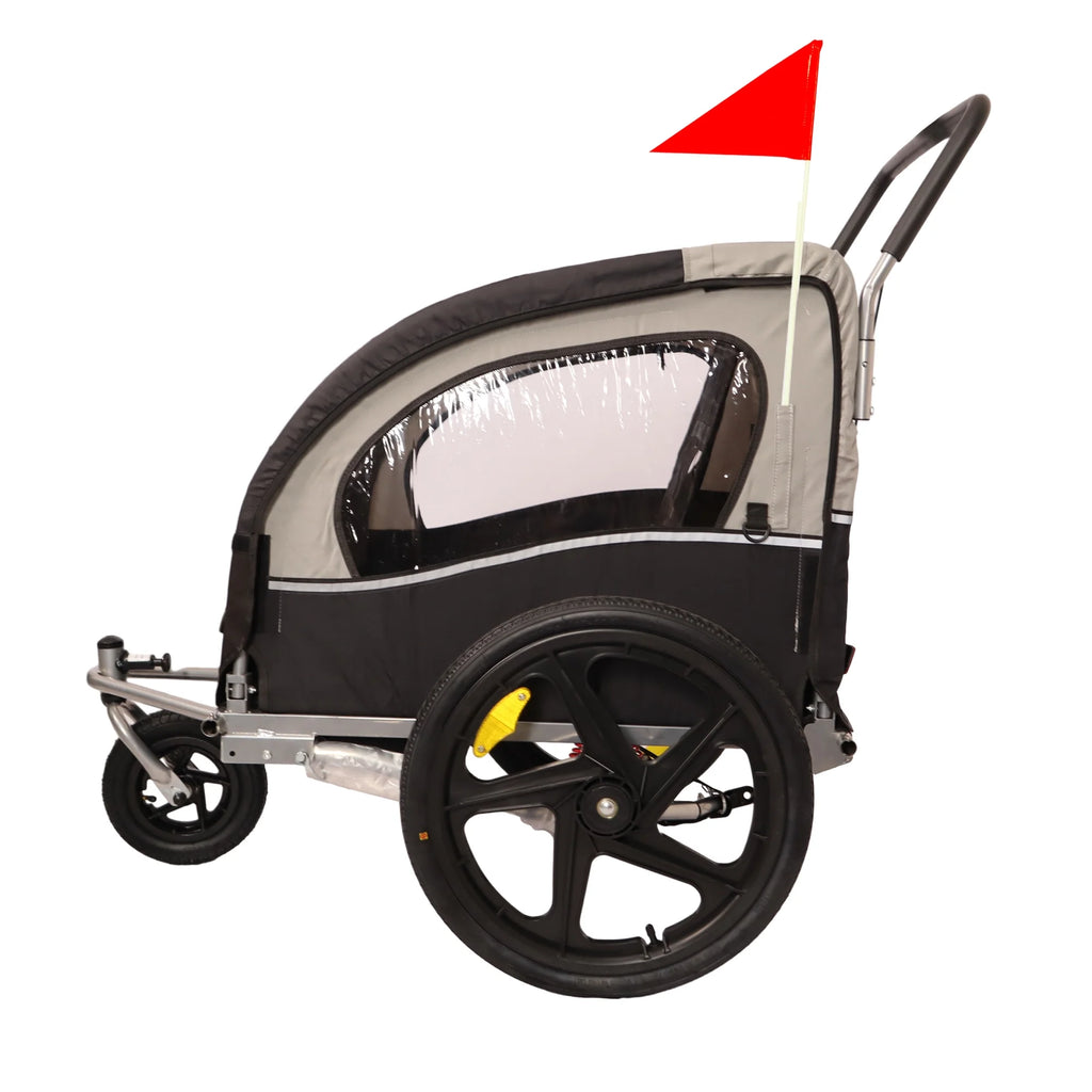 Double 2 Seat Foldable Bike Trailer Stroller M1965