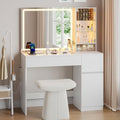 41" White Vanity Desk with Mirror and Lights A332