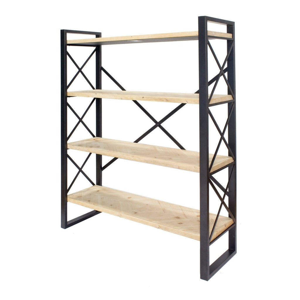 Grey 4 Shelf Standard Bookcase I524