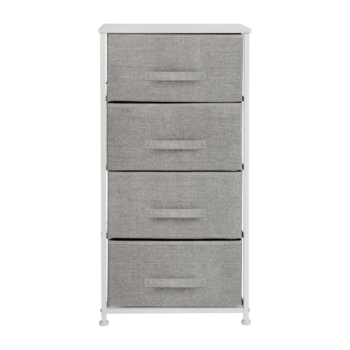 White 4 Drawer Fabric Storage Dresser O460813