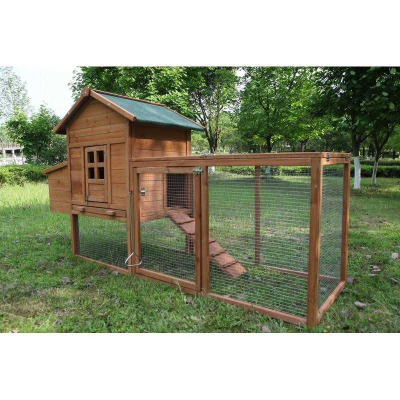 Wooden Two Tiers Chicken Coop with Egg Box W20117