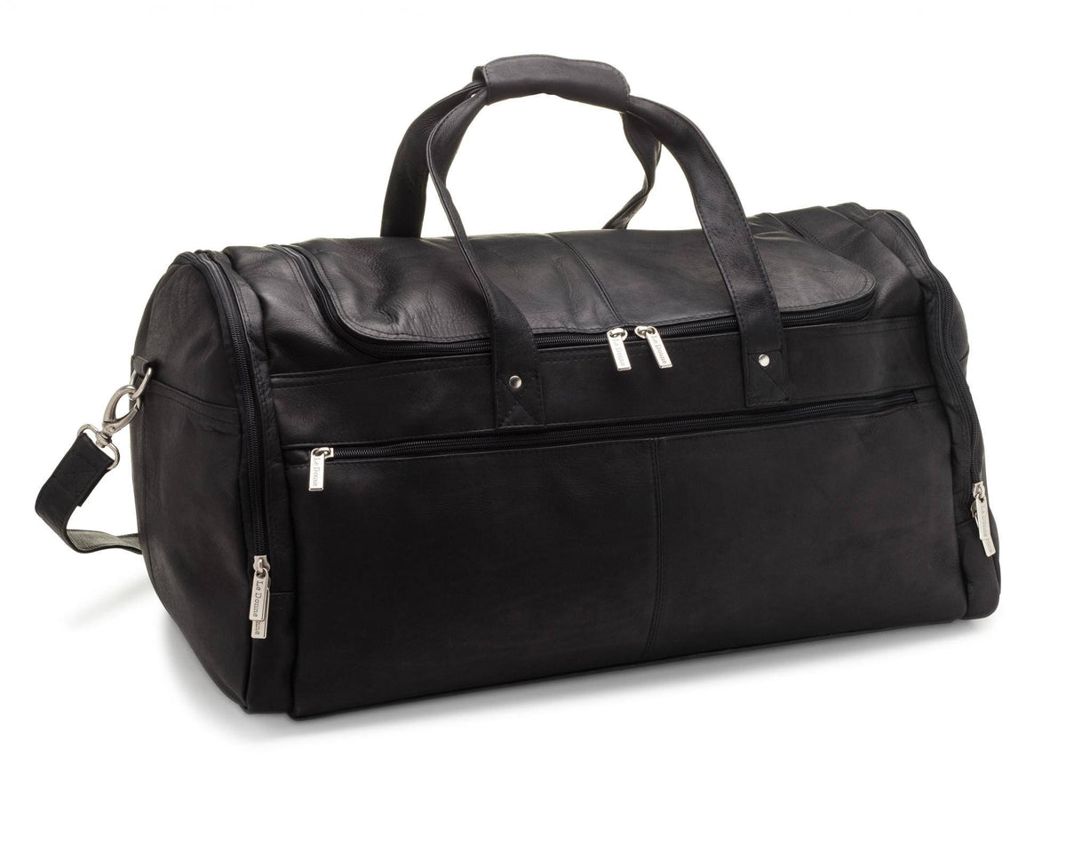 Black Leather 22" Duffel R230964
