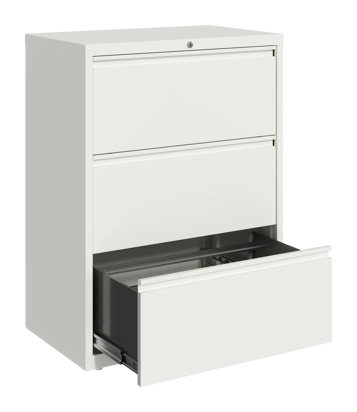 30 Inch Wide 3 Drawer Metal Lateral File Cabinet White E862