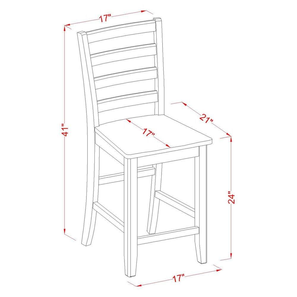 Cappuccino Finish Wood Seat Stool Set of 2 V380253