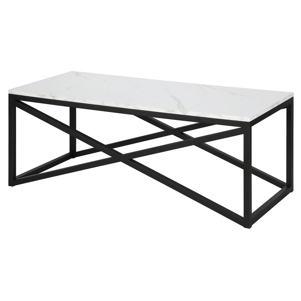 Black & White Faux Marble Rectangular Coffee Table G240