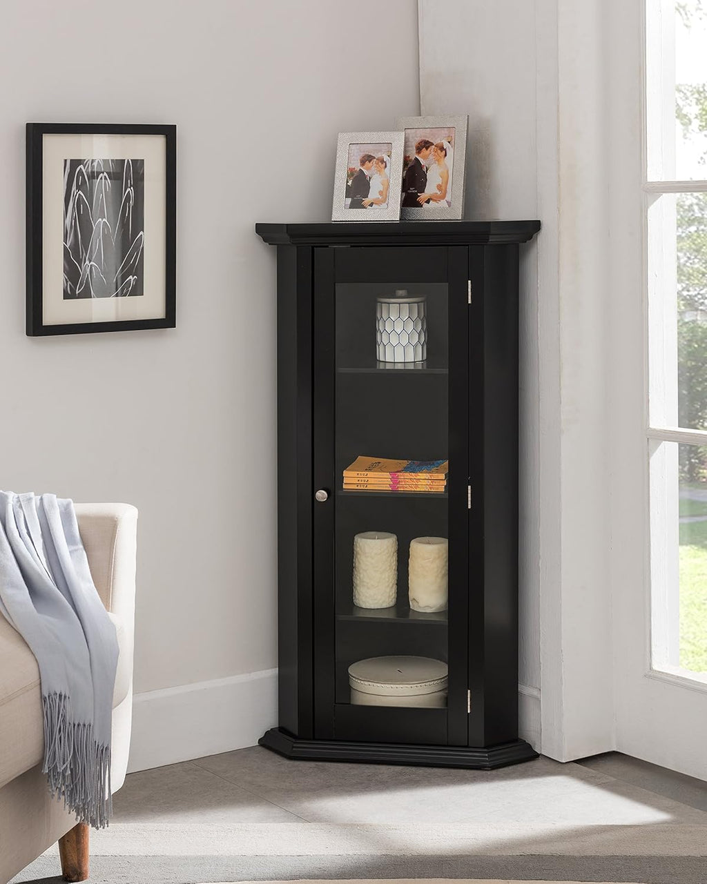 Corner Curio Storage Cabinet with Glass Door C751927