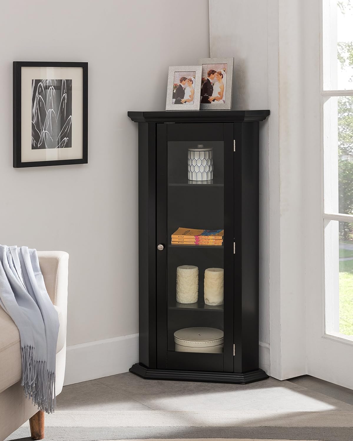 Corner Curio Storage Cabinet with Glass Door C751927