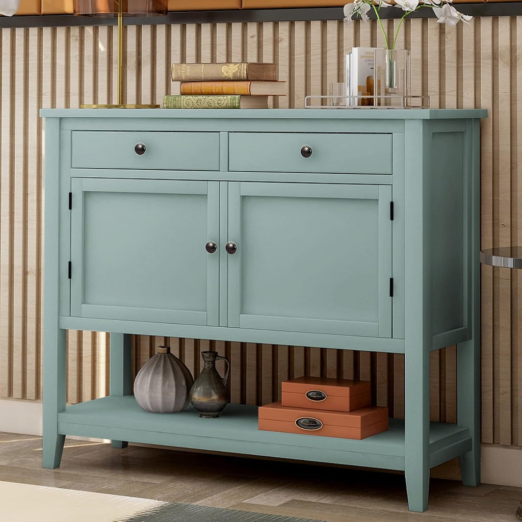 Espresso Wood Buffet Sideboard Storage Cabinet with Drawers P698290