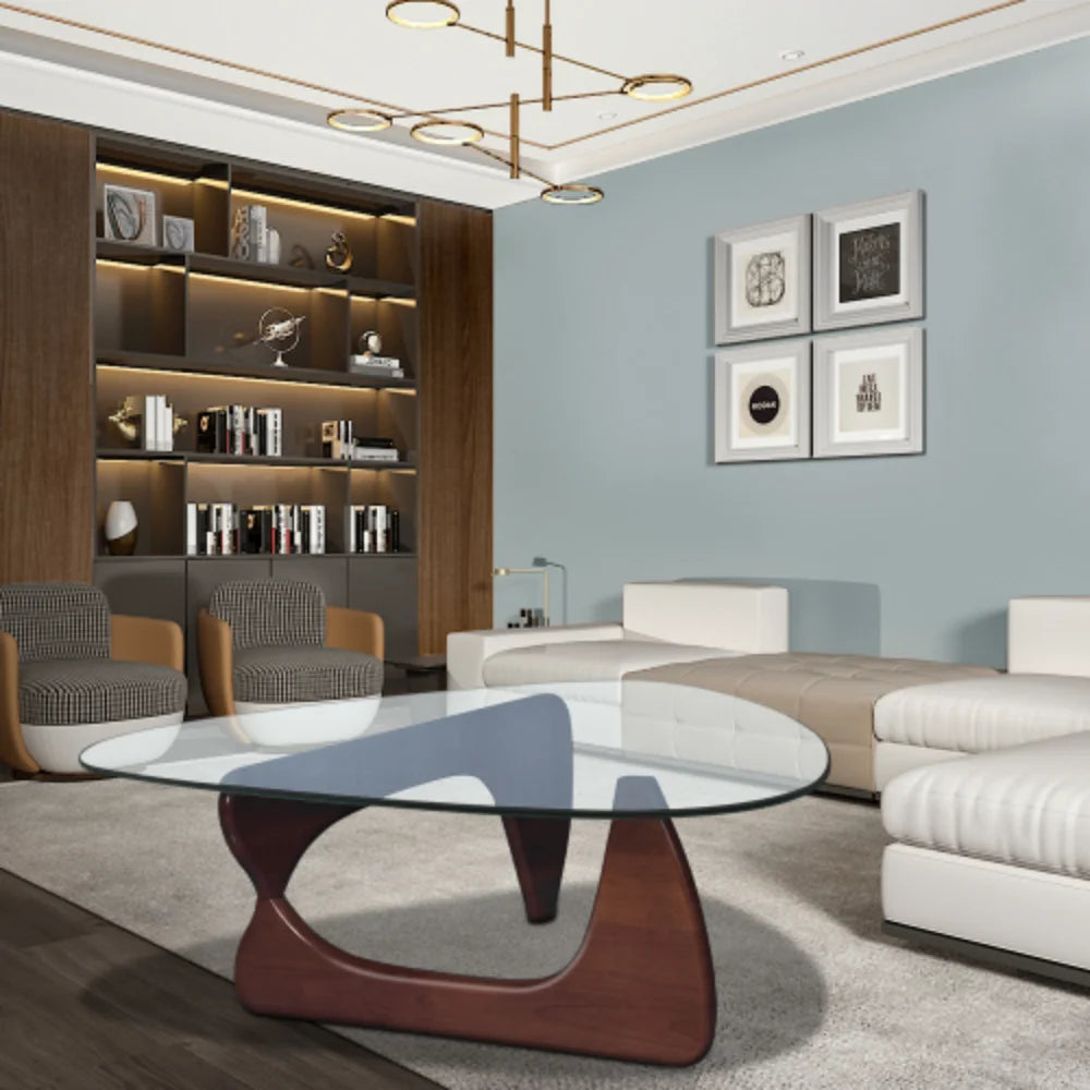 Modern Triangle Coffee Table Solid Wood L527235