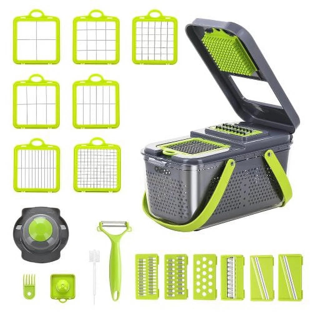 22-in-1 Vegetable Chopper with Container and 13 Blades U8296