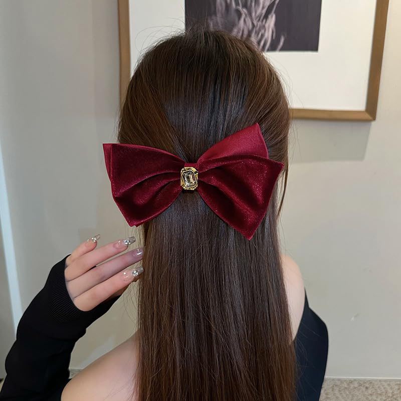 Red Velvet Bow Hair Clip O2156