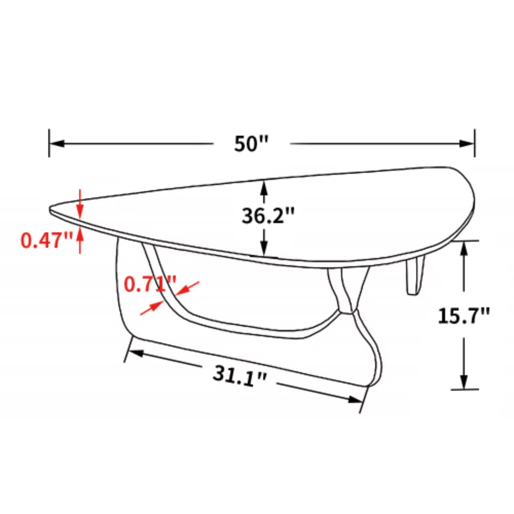 Modern Triangle Coffee Table Solid Wood L527235