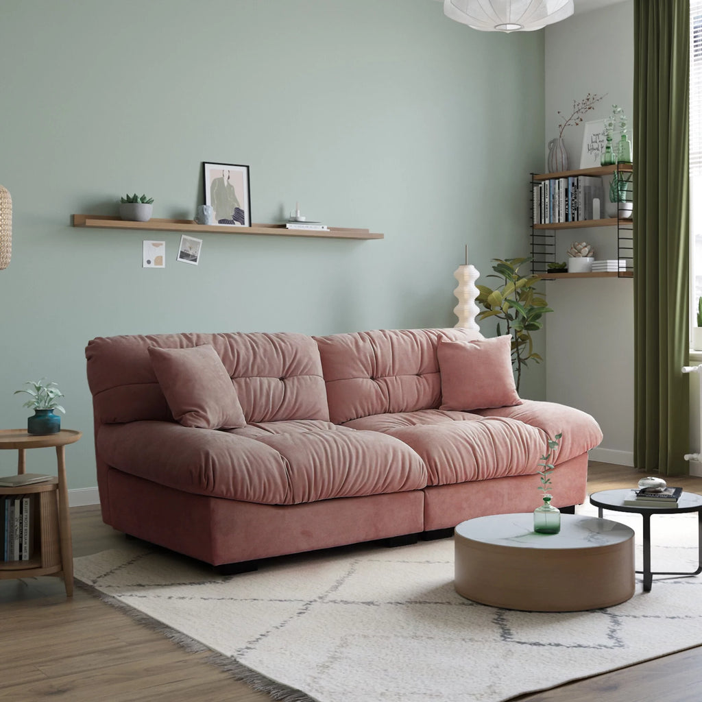Pink Velvet 3-Seat Sofa U31036