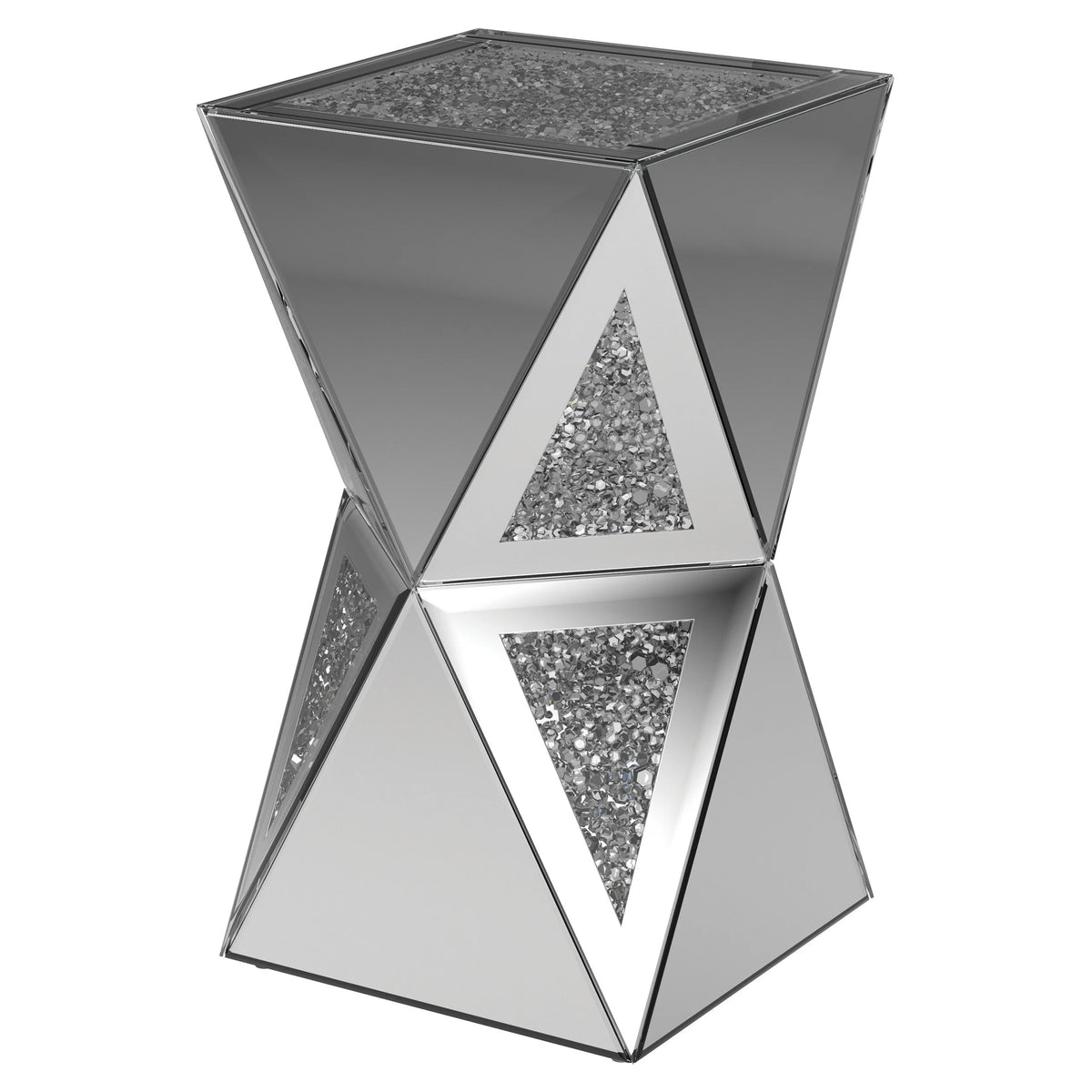Silver Geometric Side Table D86884