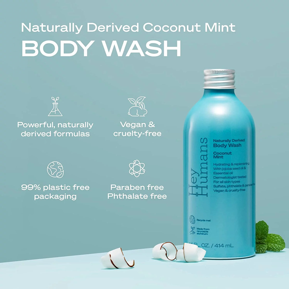 Coconut Mint Body Wash 14 fl oz Pack of 3 Q34156