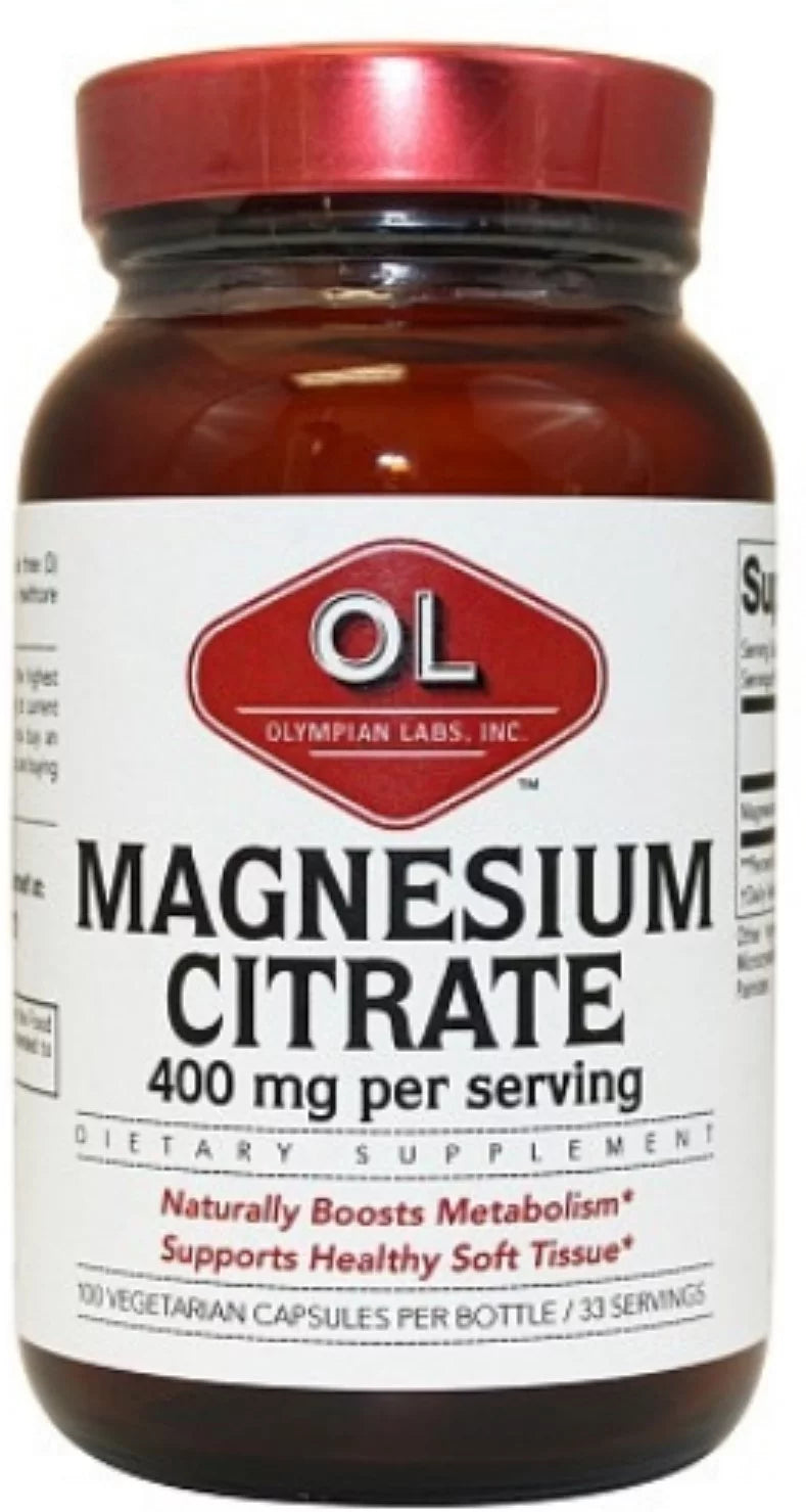 Magnesium Citrate Vegetarian Capsules 400 mg 3 Pack J470