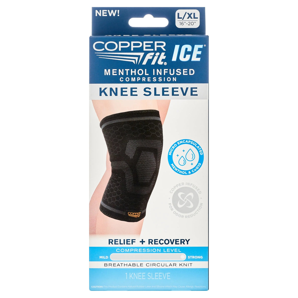 Black Large/XL Knee Compression Sleeve A14925