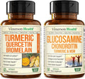 Quercetin Bromelain Turmeric Curcumin Glucosamine Chondroitin MSM Joint Support Supplement U3160