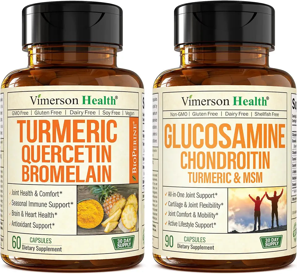 Quercetin Bromelain Turmeric Curcumin Glucosamine Chondroitin MSM Joint Support Supplement U3160
