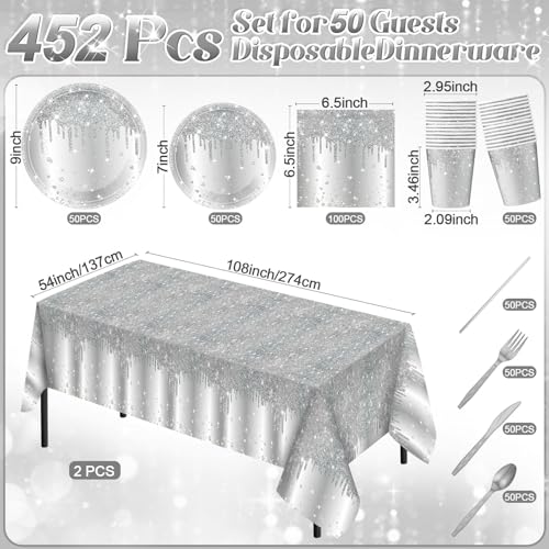 452 Pcs Fall Thanksgiving Tableware Set for 50 Guests Z2798