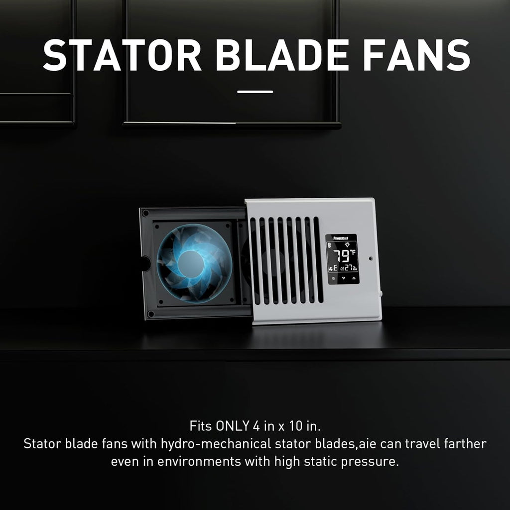 Smart Vent & Quiet Air Booster Register Fan with Humidity Sensor D528