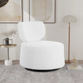 White Round Plush Upholstered Swivel Chair Z50363