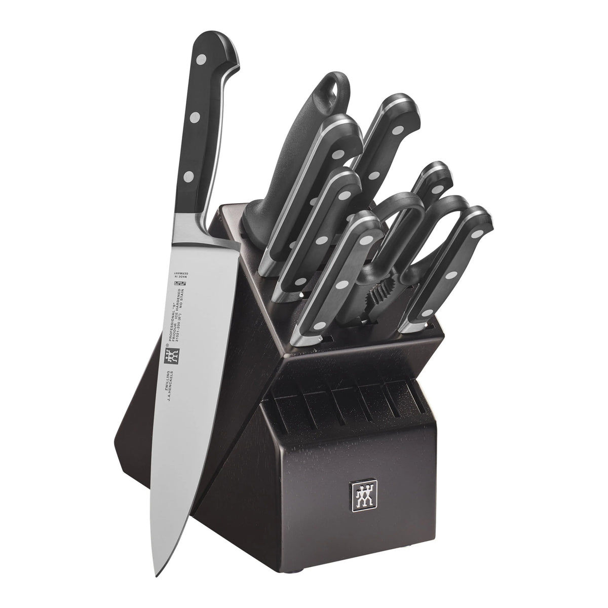 10pc Knife Set in Black Rubberwood Block C494711