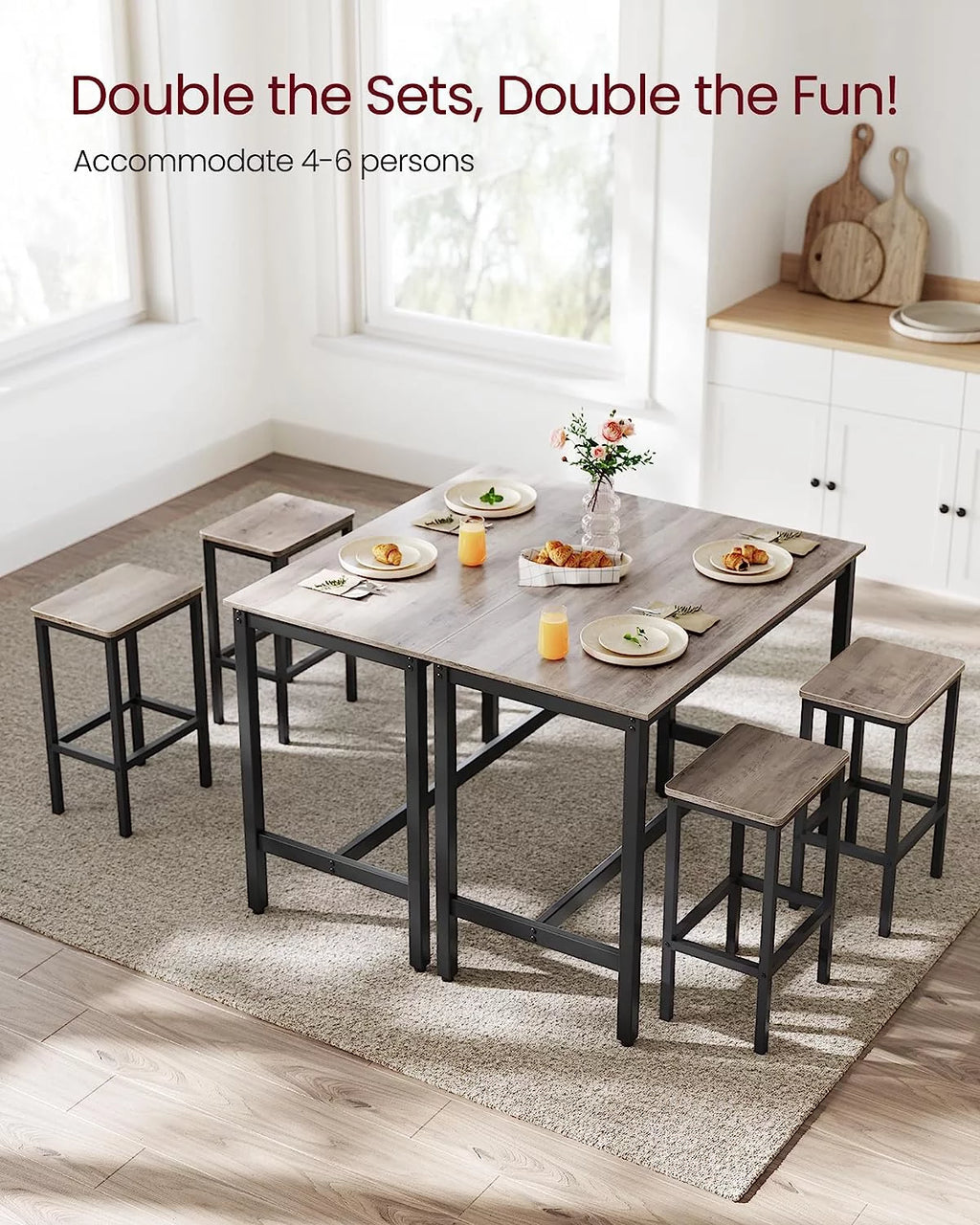 Bar Table Set with 2 Bar Stools E9569