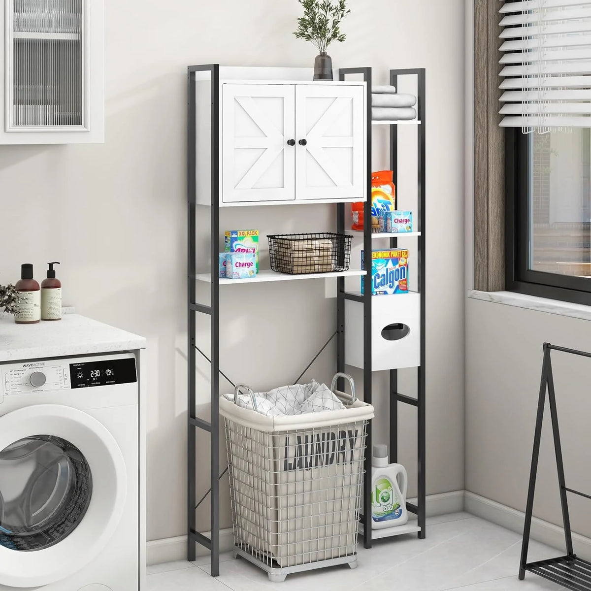 White Over The Toilet Storage Cabinet with 2 Doors X34032