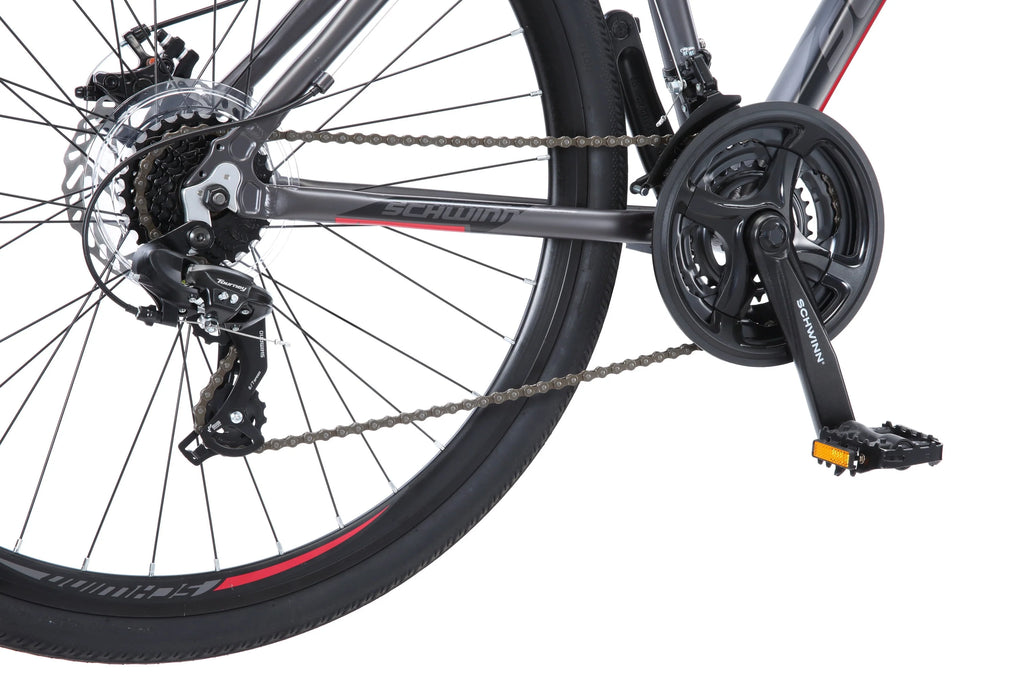 Hybrid Bike 700c Wheels 21 Speeds Mens Frame Grey E1199