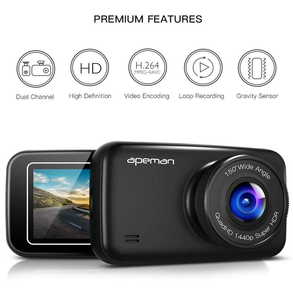1440p Dual Dash Cam FHD Front and Rear Camera Y5700