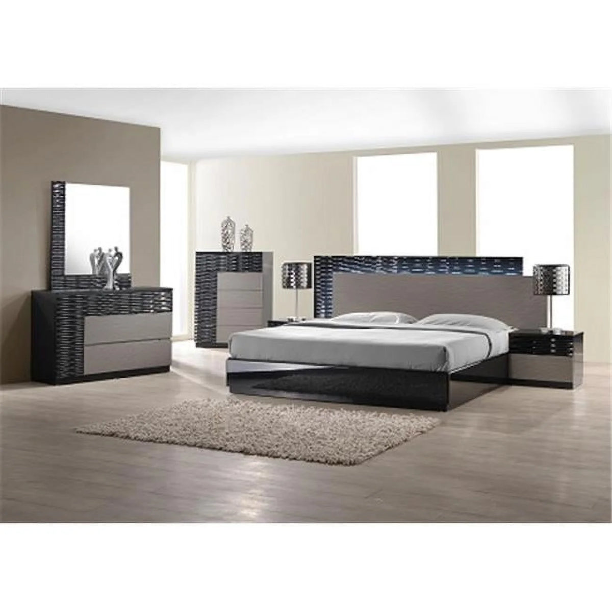 Black & Grey Lacquer Chest D74024