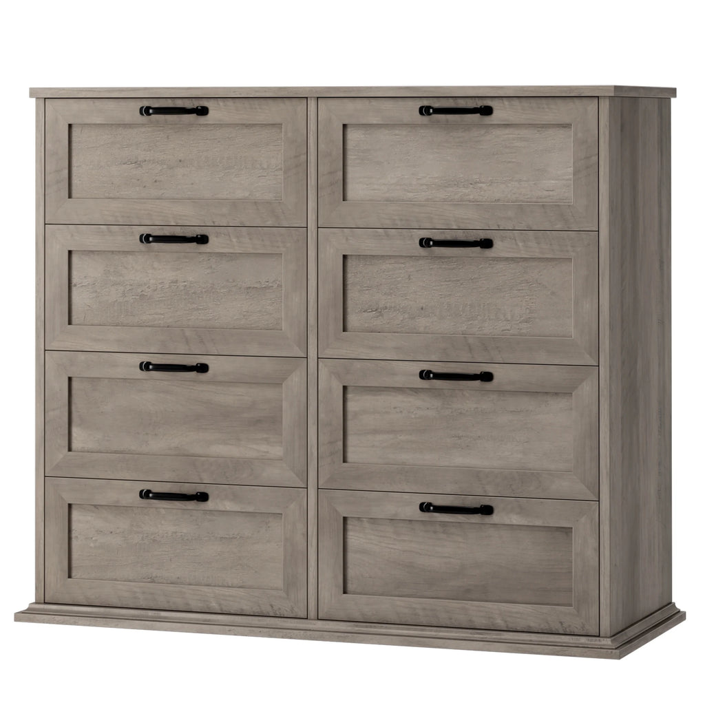 White 8 Drawer Wood Dresser F8523
