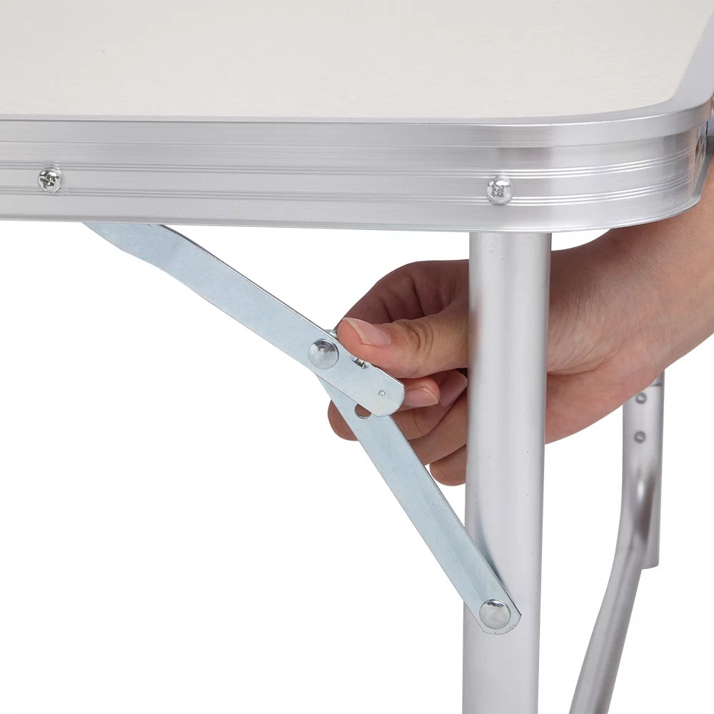 4Ft Portable Folding Aluminum Table White K59733