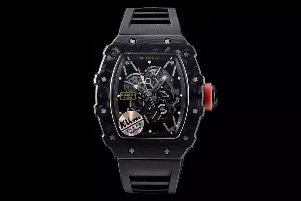 Black Bezel Red Markers Black Rubber Strap X2390