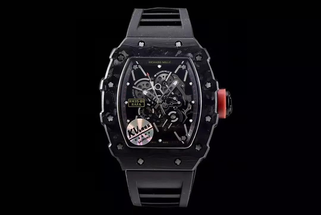 Black Bezel Red Markers Black Rubber Strap X2390