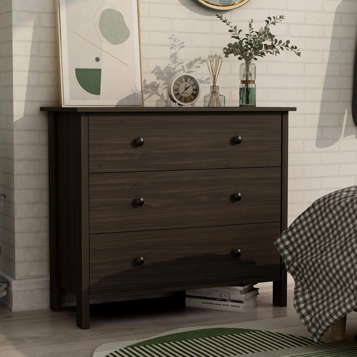 Contemporary 56-inch Wide 3-Drawer Dresser G707
