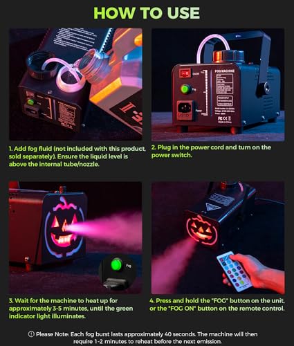500W 2000CFM Fog Machine with LED Lights O7986