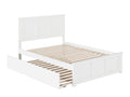 White Full Platform Bed with Trundle Bed N34032