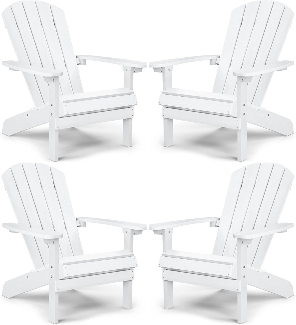Adirondack Chairs Set of 2 Plastic Weather Resistant Grey S291