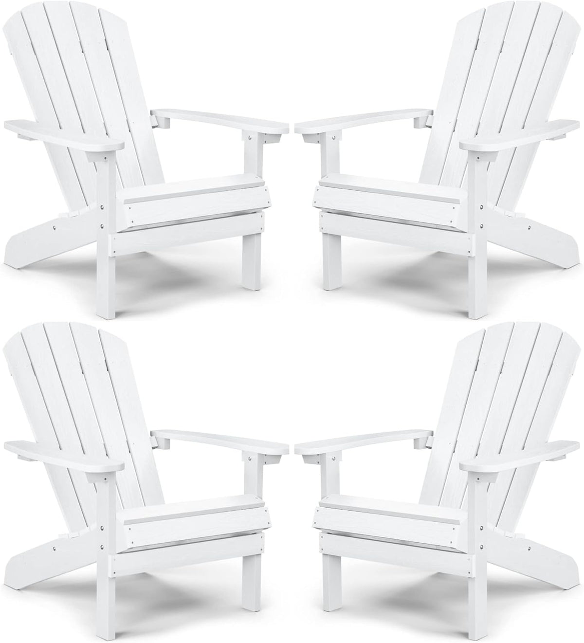 Adirondack Chairs Set of 2 Plastic Weather Resistant Grey S291