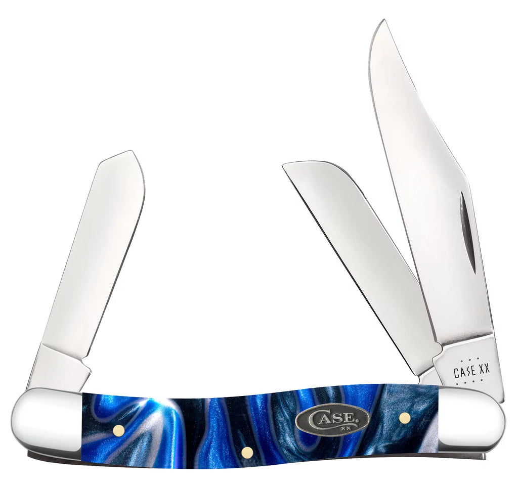 Smooth Ocean Blue Kirinite Stockman Pocket Knife K448