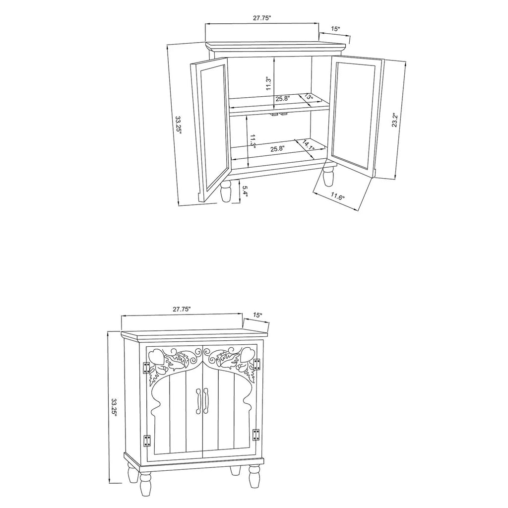 White Wood 2-Door Storage Cabinet B97288