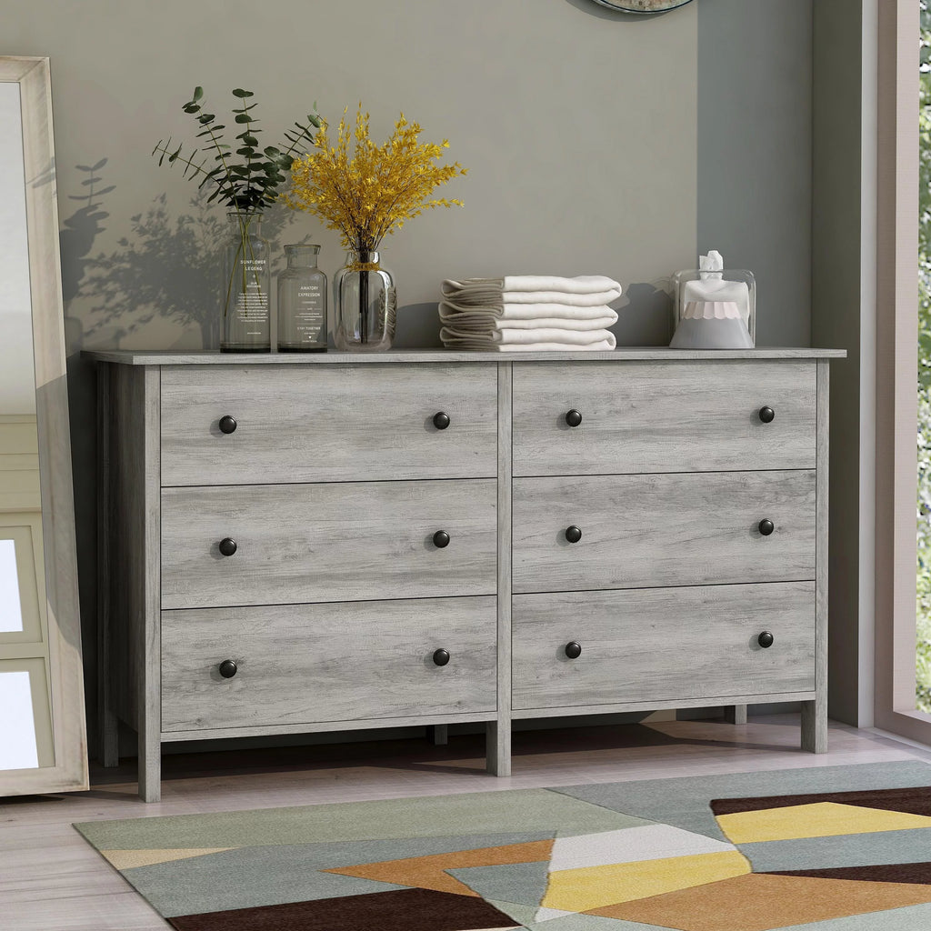Contemporary 56-inch Wide 3-Drawer Dresser G707