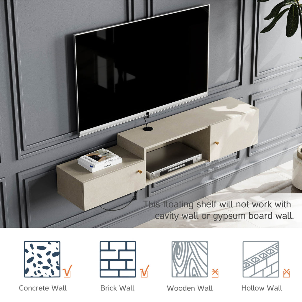 59'' Floating TV Stand with Charging Station H71686