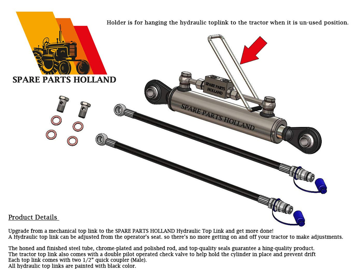 Hydraulic Top Link Cat. 2-2 with Locking Block T130