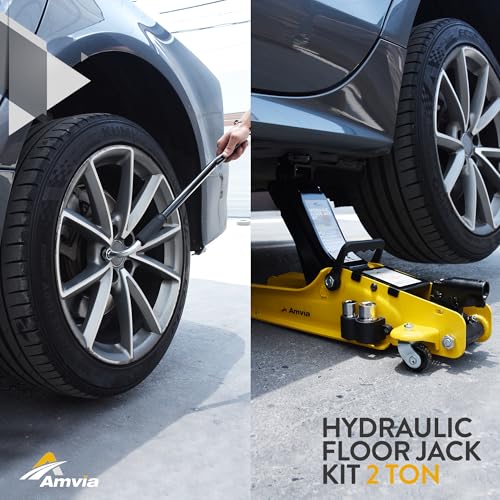 2 Ton Hydraulic Low Profile Floor Jack Kit with Case and Lug Wrench J915